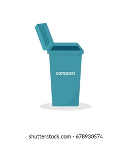 Compost bin icon. Vector illustration isolated on white background
