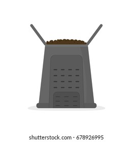 Compost Bin Icon. Waste Clipart Isolated On White Background