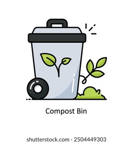 Compost Bin vector  Filled outline icon style illustration. Symbol on White background EPS 10 File