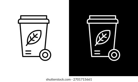 Compostagem Bin Branco Ícone Definir Design