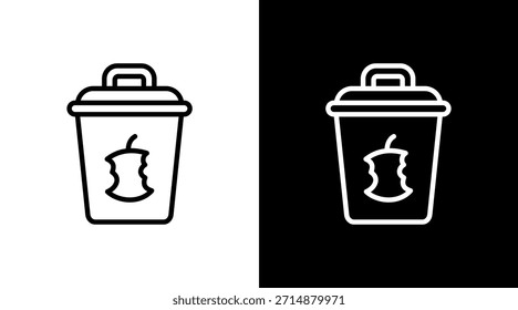 Diseño de conjunto de iconos blancos de contenedor de compost