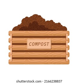 Compost box flat vector illustration. Recycling concept. Compost bin. Organic compost theme.