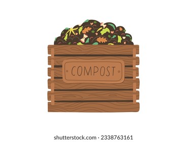 Compost-Box.  Recycling-Konzept. Flache Vektorgrafik.