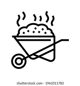 compost for gardening line icon vector. compost for gardening sign. isolated contour symbol black illustration