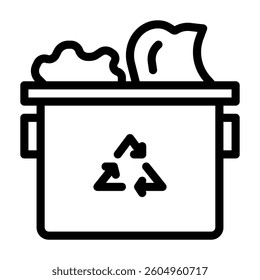 Compost icon line style transparent