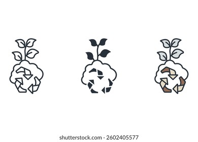 compost icons isolated on White Background. Flat style design