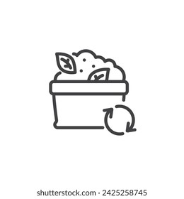 Compost line icon. linear style sign for mobile concept and web design. Compost outline vector icon. Symbol, logo illustration. Vector graphics