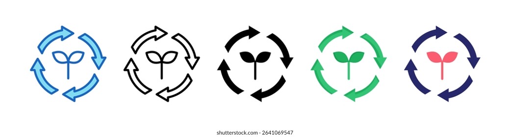 Compost Multiple Style Icon Set Collection.