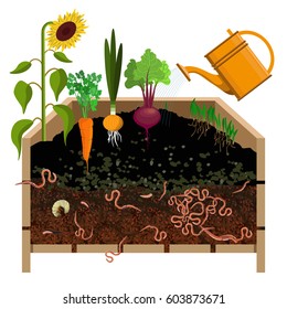 Compost pile. Vector illustration