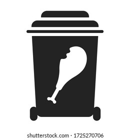 Compost recyclable black glyph icon. Waste recycling. Garbage sorting. Environmental protection. Pictogram for web page, mobile app, promo.