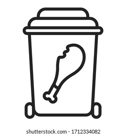 Compost recyclable black line icon. Waste recycling. Garbage sorting. Environmental protection. Outline pictogram for web page, mobile app, promo.