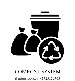 Compost System Glyph Icon Mini Ilustração, Use Para Conceito Moderno, Imprimir, Ui, Kit Ux, Web E Desenvolvimento De Aplicações. Vetor Relacionado À Tecnologia Verde E Mais