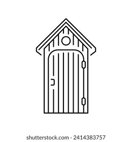 Compost toilet color line icon. Composting. Vector isolated element. Editable stroke. svg