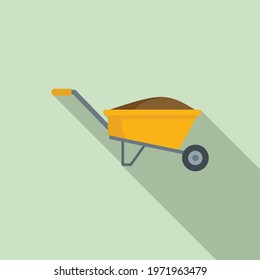 Compost wheelbarrow icon. Flat illustration of Compost wheelbarrow vector icon for web design