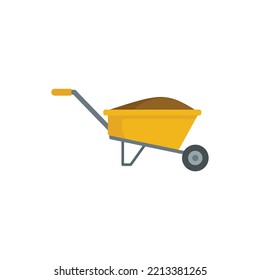 Compost wheelbarrow icon. Flat illustration of Compost wheelbarrow vector icon isolated on white background