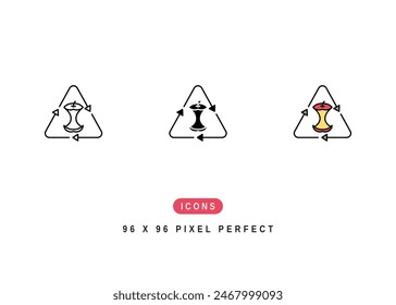 Compostable Icon. Recycle Compost Waste Pictogram Graphic Illustration. Isolated Simple Line Icon For Infographic, App and Web Button.