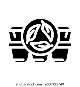 compostable packaging sustainable beauty glyph icon vector. compostable packaging sustainable beauty sign. isolated symbol illustration