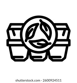 compostable packaging sustainable beauty line icon vector. compostable packaging sustainable beauty sign. isolated contour symbol black illustration