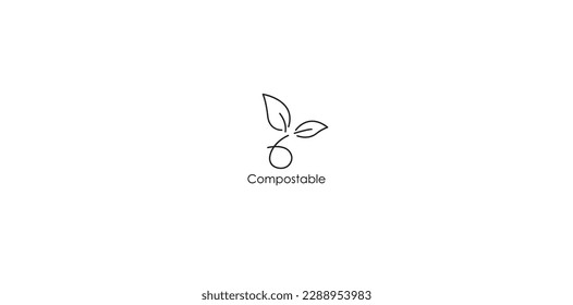 compostable product icon vector illustration 