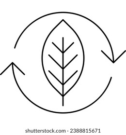 Compostable, thin line web icon. Outline icon. Simple vector illustration.