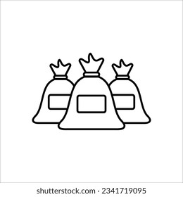 Icono lineal de bolsas de basura compostables. Reciclaje de residuos línea delgada ilustración personalizable sobre fondo blanco