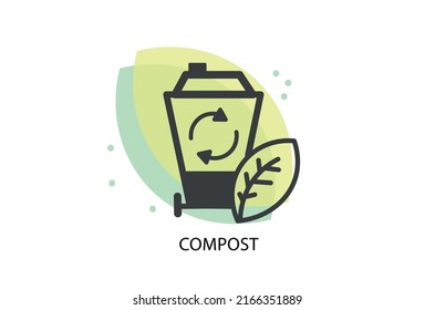 ilustración de vector de icono de desechos compostables 
