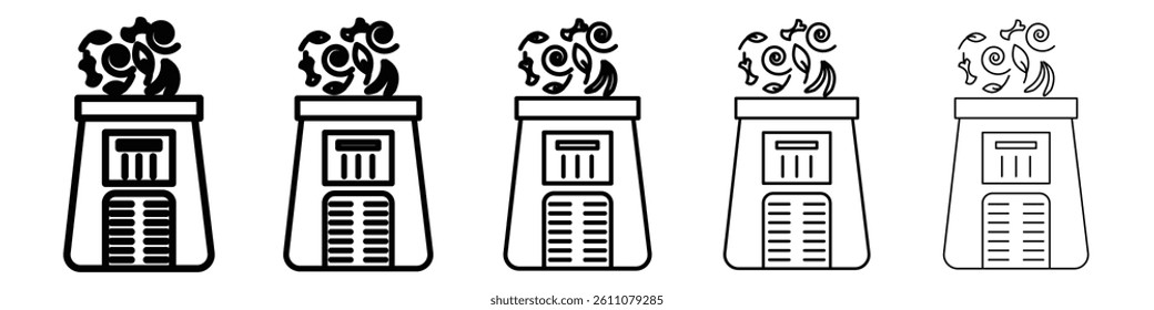 Composter icon Symbol mark in Outline style