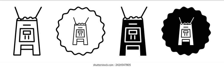 Composter set in black and white color. Composter simple flat icon vector