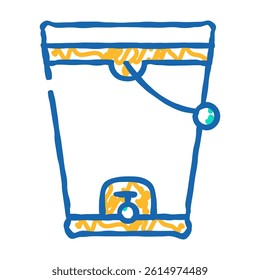 composting bucket doodle icon sketch vector. composting bucket sign. isolated symbol illustration