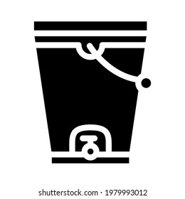 composting bucket glyph icon vector. . isolated contour symbol black illustration