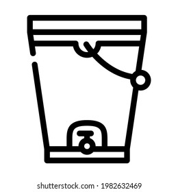 composting bucket line icon vector. composting bucket sign. isolated contour symbol black illustration svg