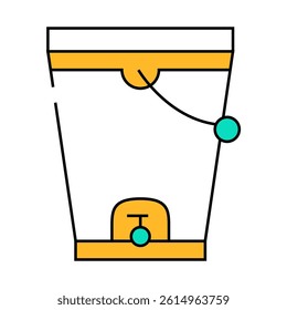 composting bucket line icon vector. composting bucket sign. isolated symbol illustration