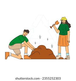 Composting Champions Character Illustration can be used for web