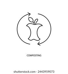 composting concept line icon. Simple element illustration. composting concept outline symbol design.