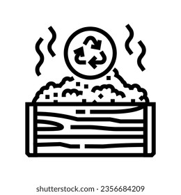 vector de icono de línea ambiental de compostaje. signo ambiental de compostaje. símbolo de contorno aislado ilustración negra