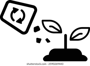 composting icon black and white