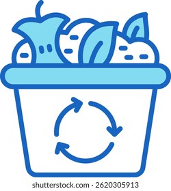 Composting Icon Blue Vector Illustration