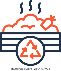 Composting Icon Color Line Vector Illustration