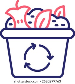 Ilustração do vetor de cor do ícone de compostagem