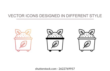 Diseño de icono de compostaje con fondo blanco