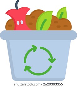 Composting Icon Flat Vector Illustration