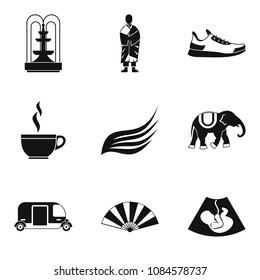 Composure icons set. Simple set of 9 composure vector icons for web isolated on white background