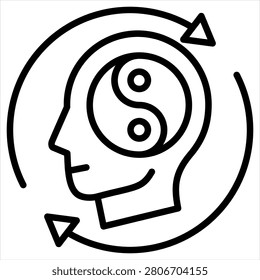 Composure Single Icon Outline Black
