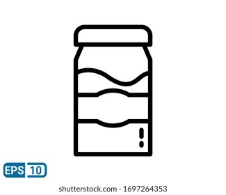 Compote, fruit juice illustration. sign for mobile concept and web design. Stewed fruit jar line style icon. Pixel perfect vector graphics. EPS 10
