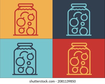 Vorlage für das kompostierte Jar-Logo, einfaches, flaches Symbol für Lebensmittel, Glas, Glas