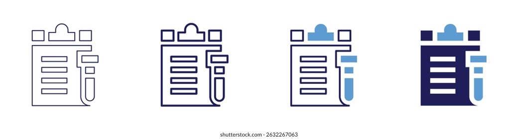 Compound analysis icon in 4 different styles. Thin Line, Line, Bold Line, Duotone. Duotone style. Editable stroke.
