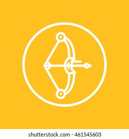 compound bow icon, linear pictogram, vector illustration
