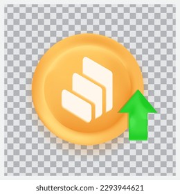 Compound (COMP) crypto currency buy concept with green arrow  vector 3D icon isolated on transparent background