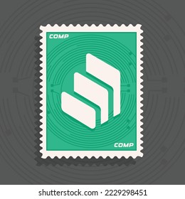 Ejemplo vectorial del concepto de marca del logotipo criptodivisa COMP compuesto