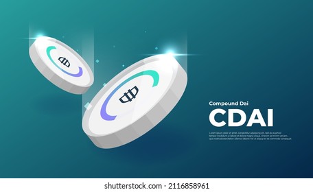 Compound Dai (CDAI) Banner. CDAI Coin Cryptocurrency Concept Banner Background.